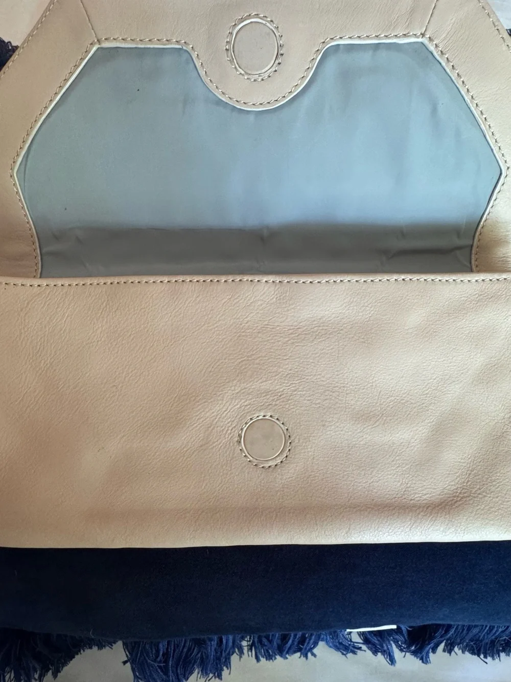 Olivia Harris Blush Studded Envelope Clutch